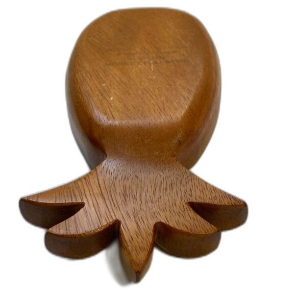 Monkey Pod Tray Pineapple Honolulu Waikiki Hawaii Bowl 9.25 x 4 inches - Picture 8 of 9